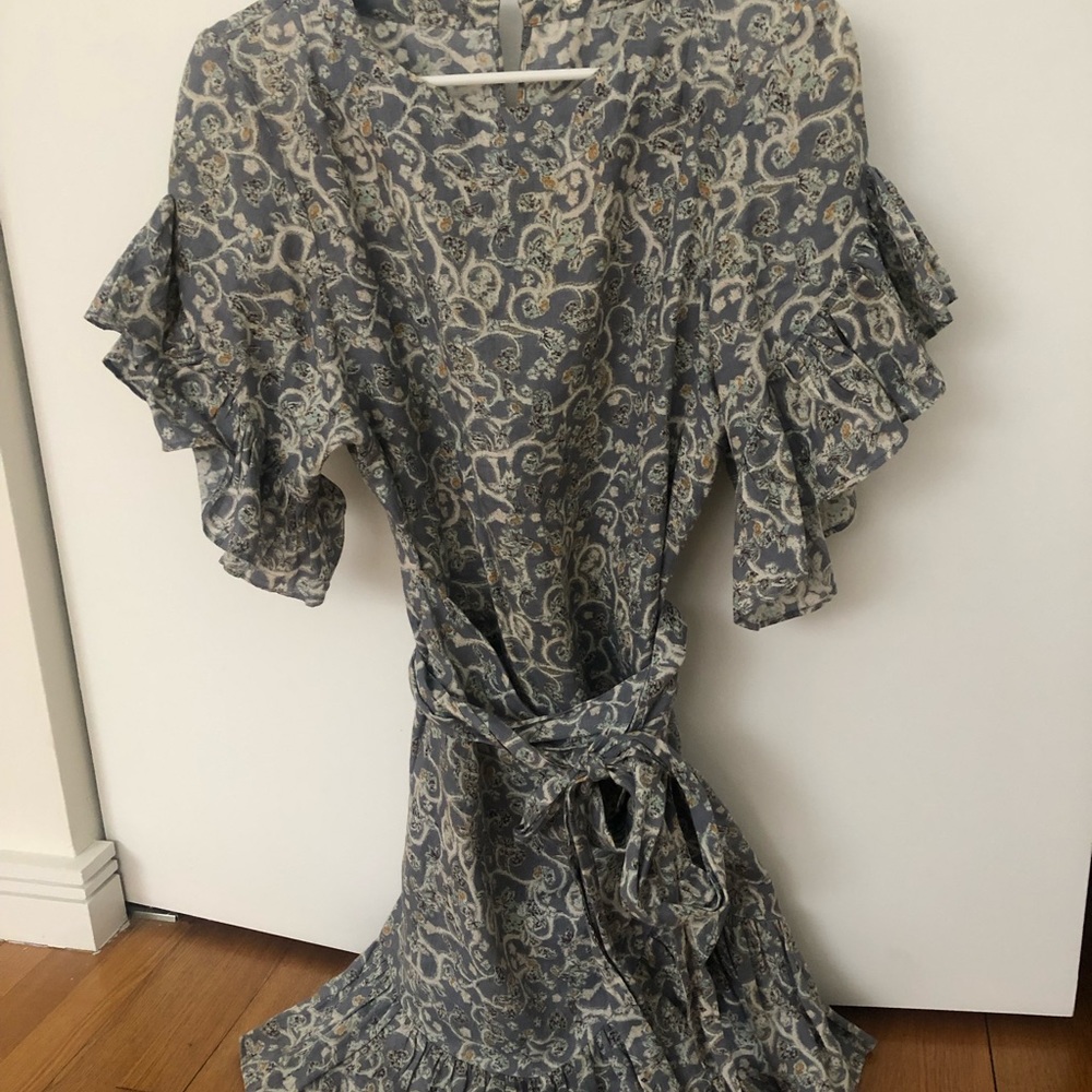 Isabel Marant Etoile Linen Delicia Ruffle Dress 36